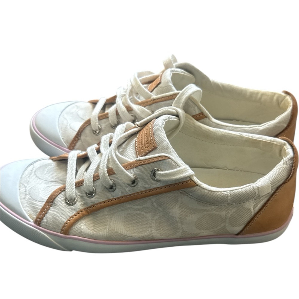 Coach Cream and Tan Casual Sneakers - Picture 3 of 7